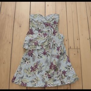 100% Silk Floral Bandeau Dress